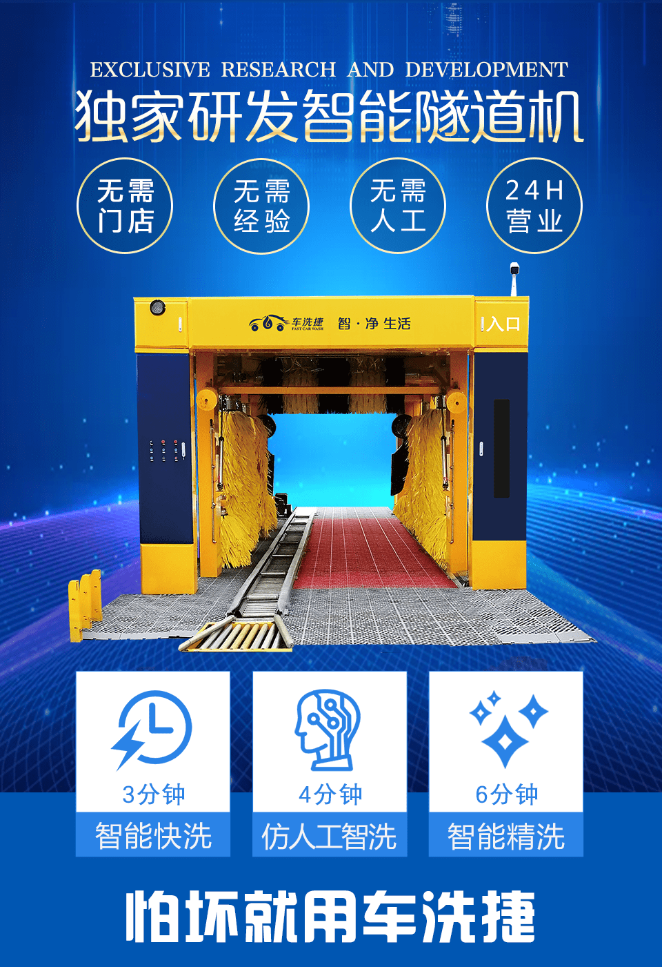 車洗捷-隧道式洗車機(jī)-全自動(dòng)洗車機(jī)